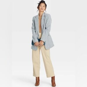 NWOT A New Day Target Womens Blazer Blue Plaid, SIZE SMALL